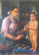 Raja Ravi Varma, Yashoda decorating Krishna